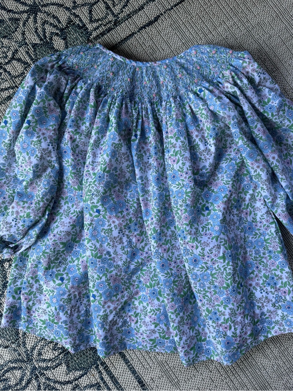 Stitchy Fish Toddler Dress 10 Blue Floral